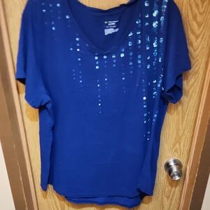 Tek Gear Blue Sequin Short Sleeve Tee